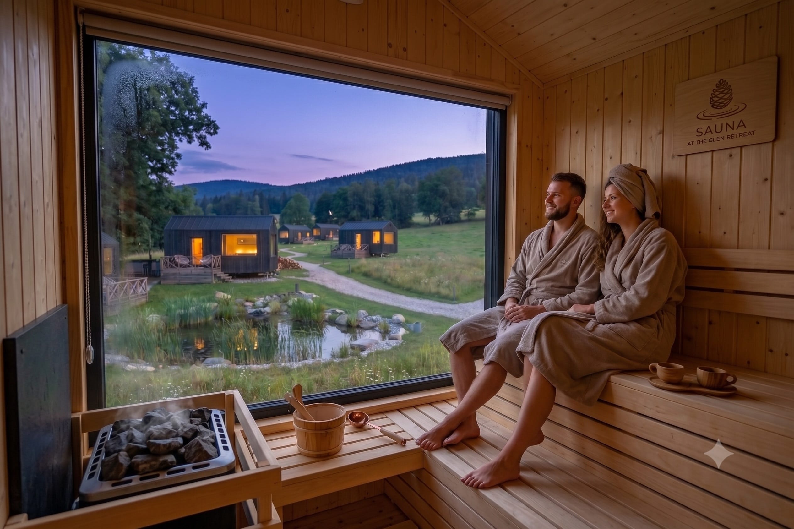 Sauna mit Panoramafenster